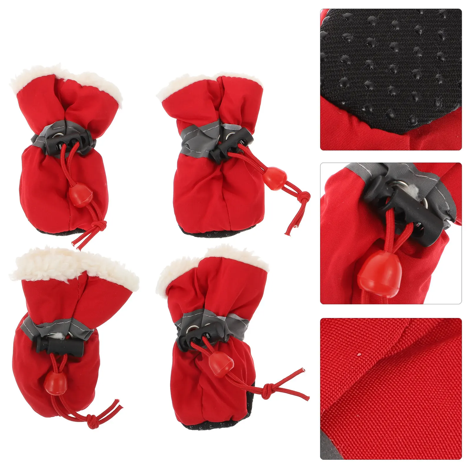 4Pcs Dog Shoe Covers Anti Skid Warm Soft Elastic Fit for Puppies Senior Dogs Indoor Outdoor Walking Hiking Protection Pet Shoes