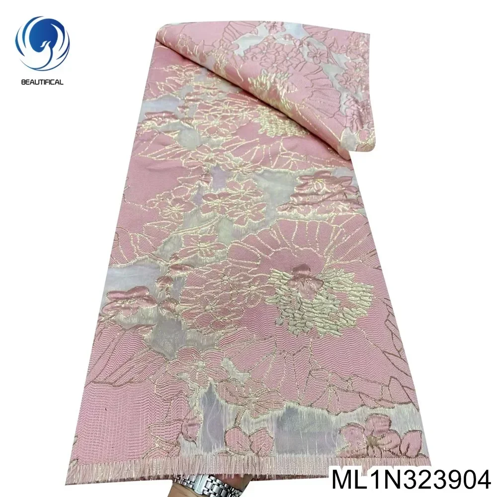 2025 French High Design Sense Jacquard Lace Fabric,  5 Yards Skin-friendly Cloth ,Women’s Wear Evening Dress, ML1N3239