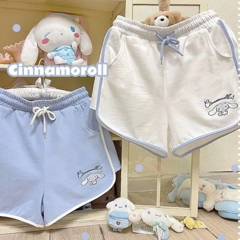 

Cute Sports Shorts Cinnamoroll Sanrioed Anime My Melody Cartoon Kuromi Kawaii Cotton Casual Loose Pants Shorts Student Girl Gift
