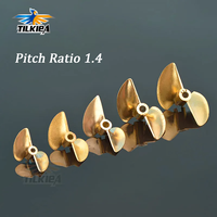 RC D30/32/35/38/40/43/48/50/52mm Boat Prop 3.18mm/4mm/4.76mm PositiveScrew 2 blades Copper Propellers Left For RC Boat