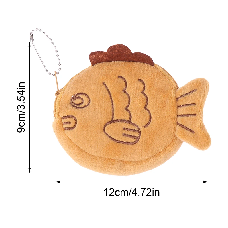 1 pz carino peluche Snapper pesce bambola portamonete borsa da polso Mini carino cerniera ragazza portamonete cavo auricolare borsa portachiavi