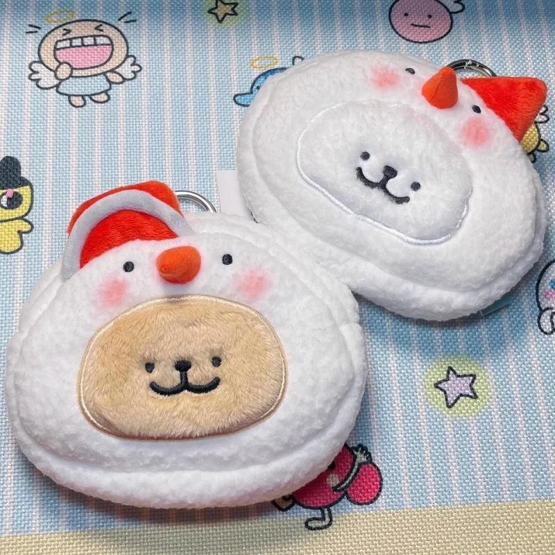 

Line Puppy Snowman Coin Purse Cute Soft Fluffy Earphone Storage Bag Mini Pouch Pendant Maltese Dog Design For Girls Daily Use