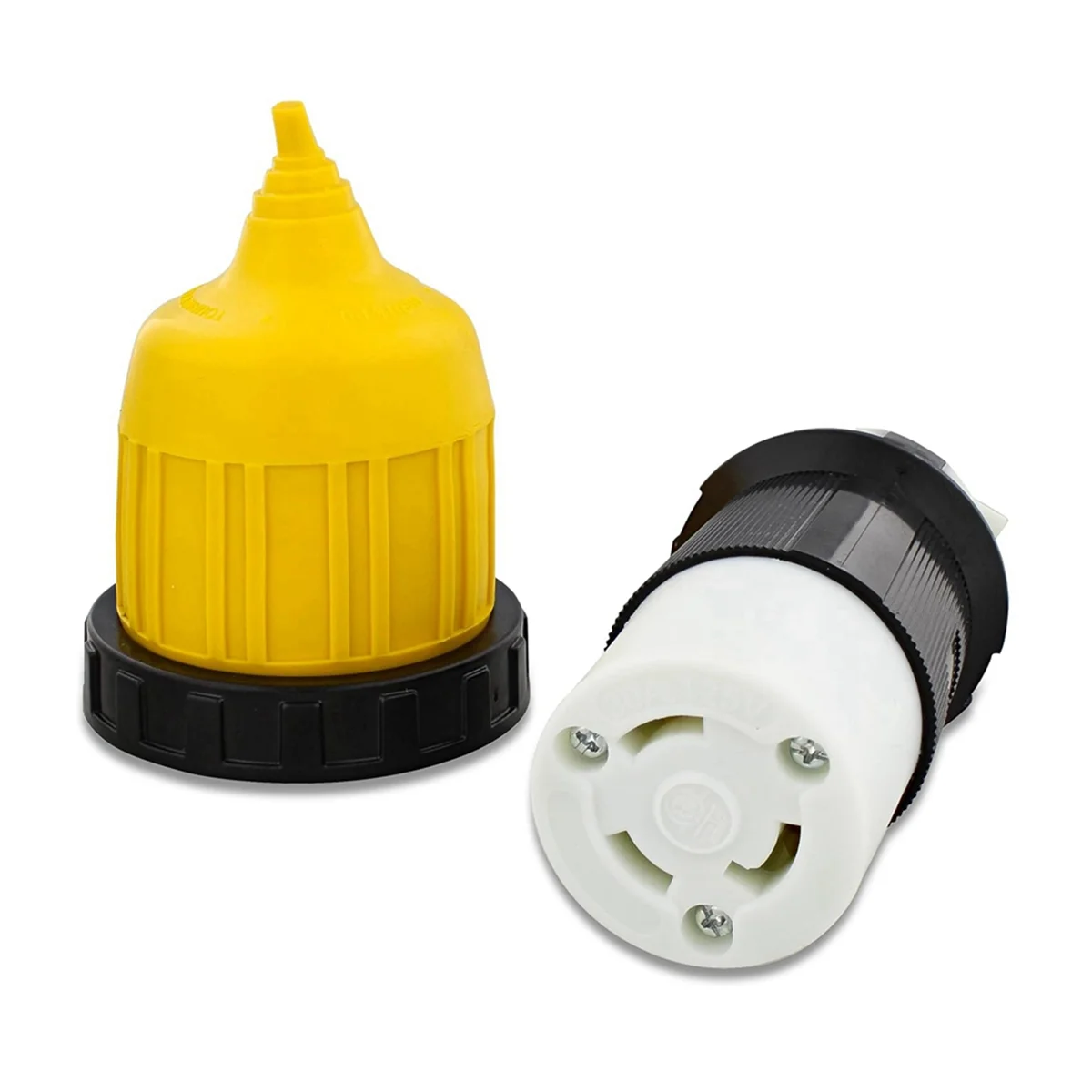 L5-30R Connector with Twist Lock Inlet Plug Power Cord Cover & Ring 30A 125V( 30AFDC +30ARCV )