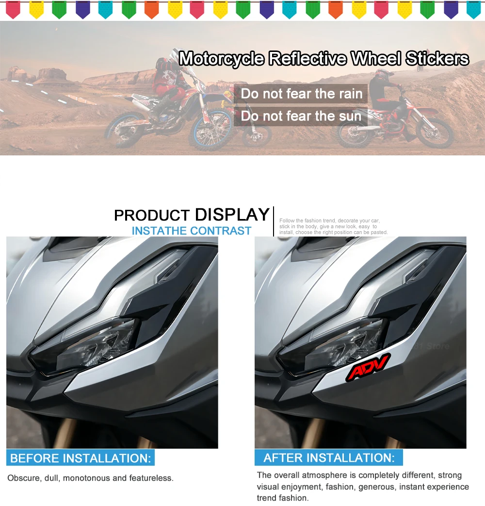 Adesivi moto decalcomania riflettente impermeabile ADV 160 accessori 2023 per Honda ADV350 ADV160 ADV150 150 350 Sticekr 2022 2024