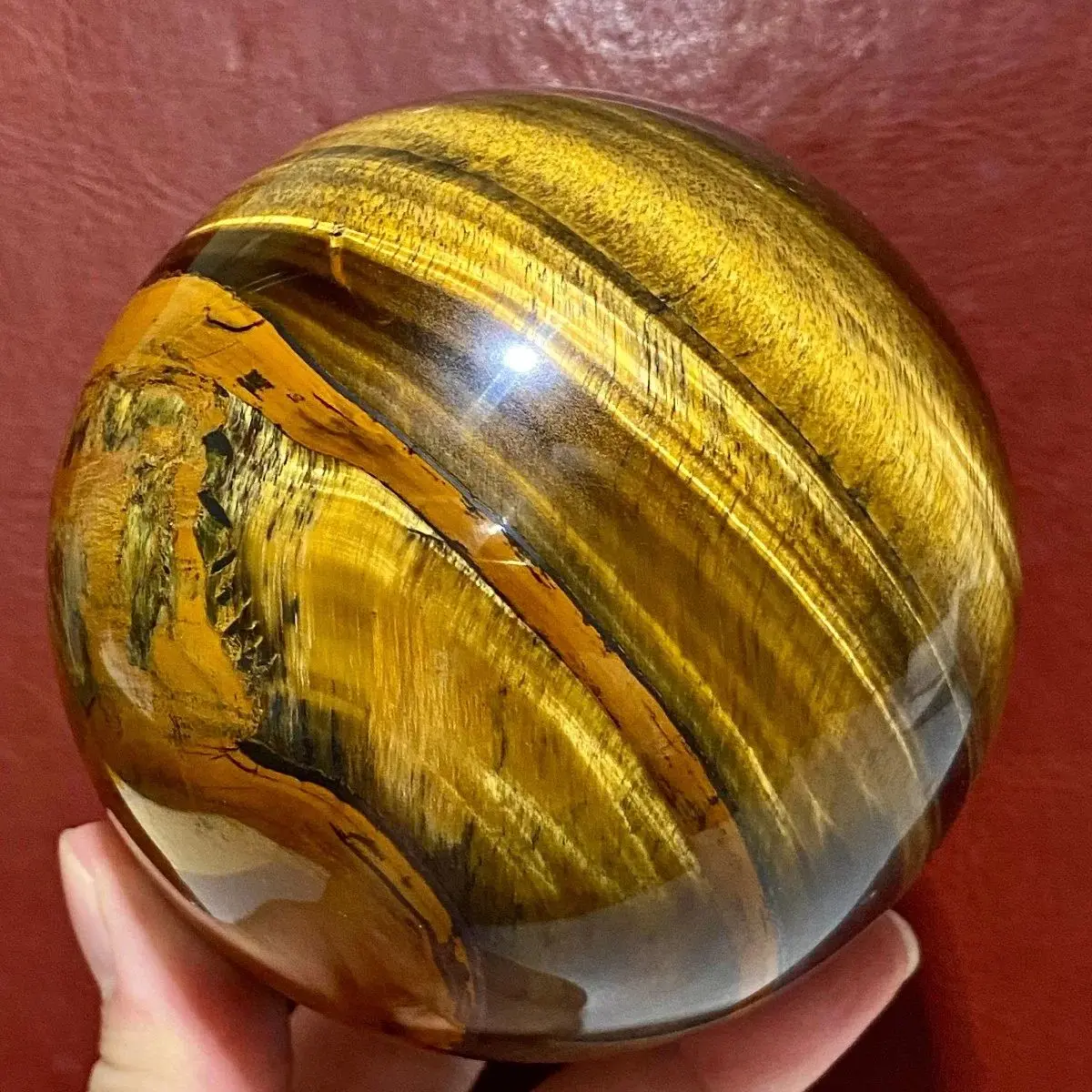 Natural Yellow Tiger Eye Stone Ball,Quartz Crystal Tiger Eye Stone Raw Rock Polished Ball, Mineral, Healing Ball