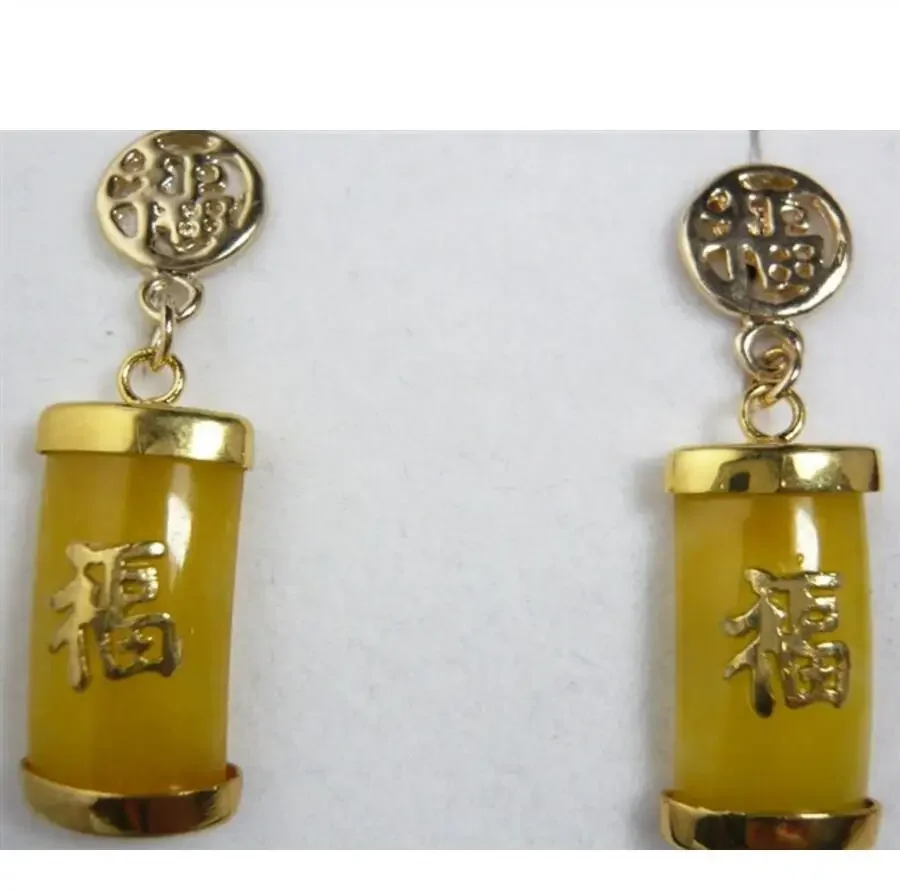 

2 colors! wholesale Beautiful gold plate yellow/purple FU earrings