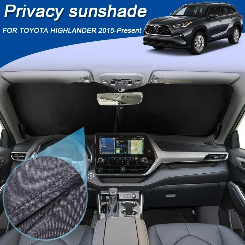 

Автомобильный черный оконный солнцезащитный козырек с защитой от УФ-лучей, теплоизоляционная защитная крышка, автоаксессуары для Toyota Highlander 2015-настоящее время