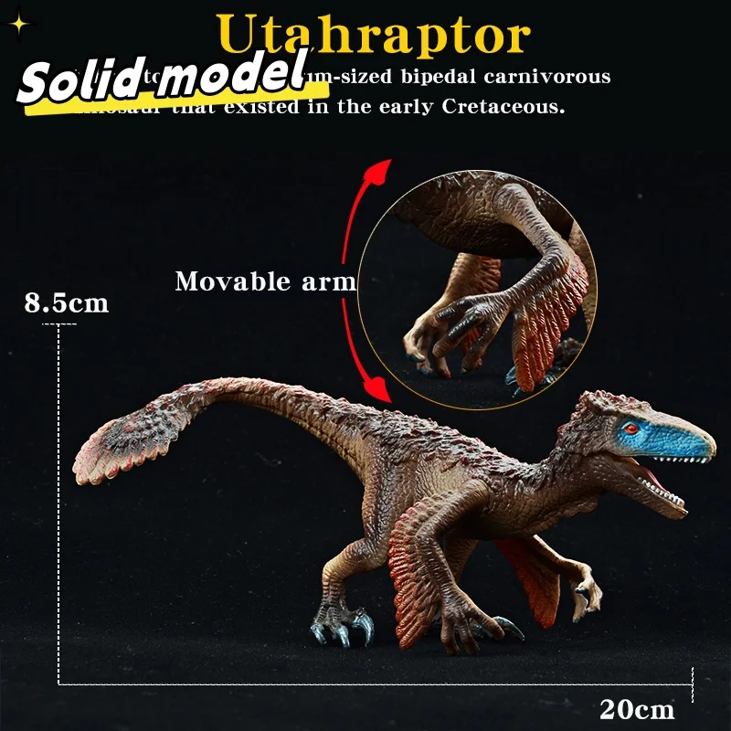 Simulated Jurassic Dinosaur World Animal Utah Thief Dragon Model Action Doll Children's Gift Puzzle Toy