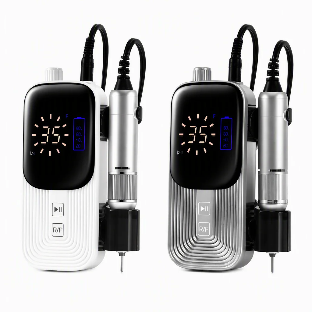 Professional Rechargeable Nail Drill 35000RPM Cordless Electric Nail File Efile Acrylic Gel Nails Manicure Pedicure Kit