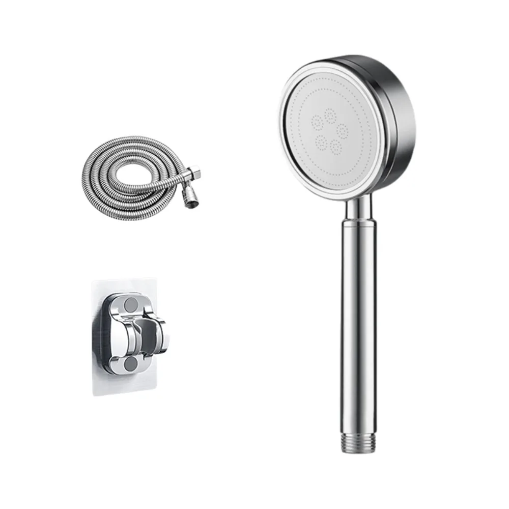 

304 Stainless Steel Booster Shower Head Kit Built-in Filter Water Saving Handheld Shower Head with Hook and Hose