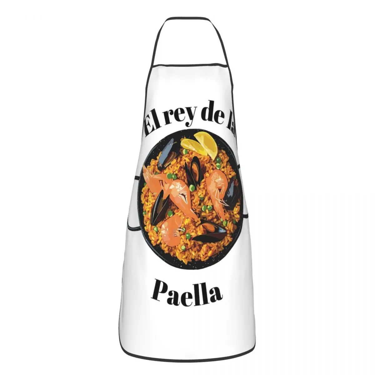 El Rey De La Paella Apron Chef Cooking Baking Tablier Waterproof Bib Kitchen Cleaning Pinafore for Women Men Painting