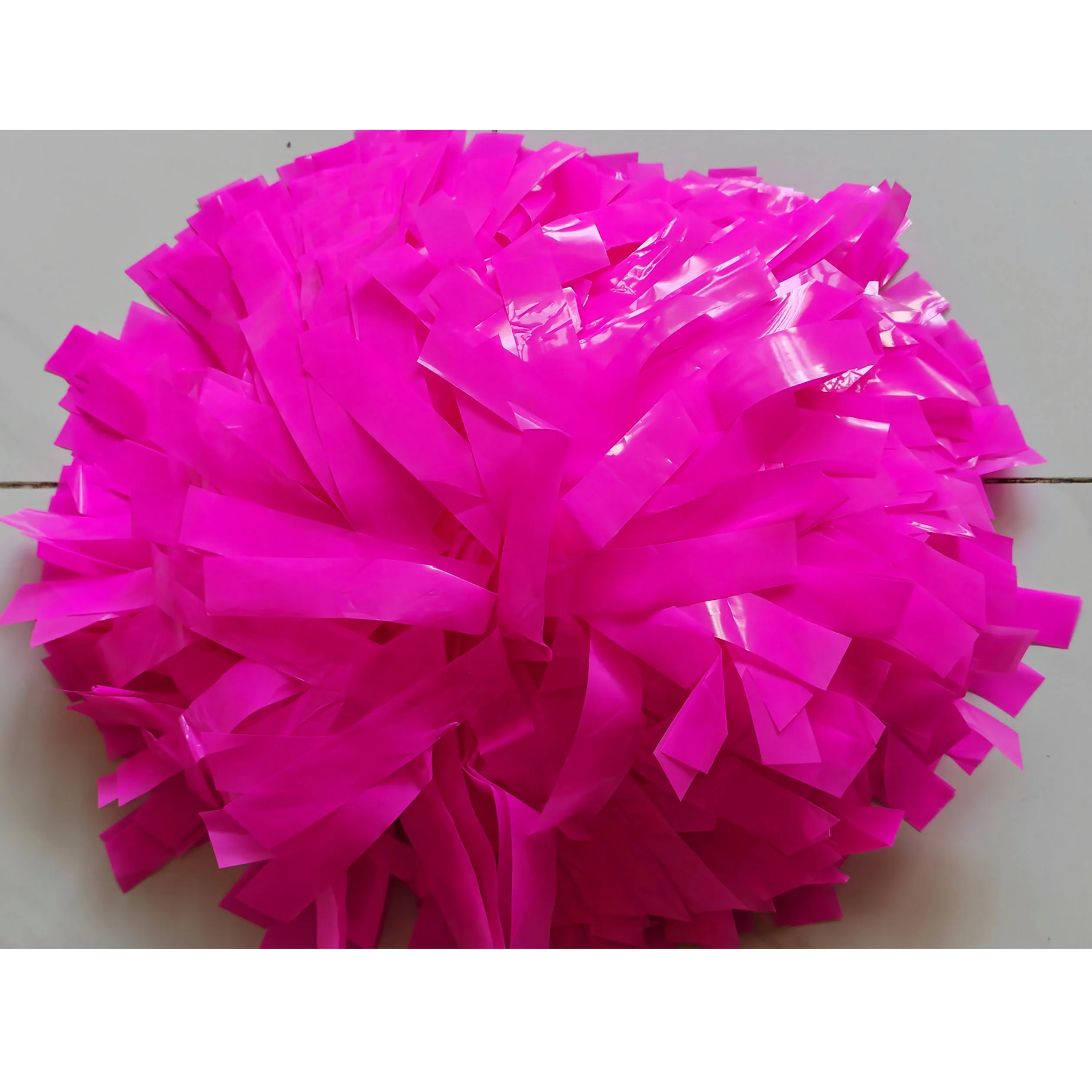 

1Piece Cheerleader Pom Pom Pom,Plastic Hot Pink, Custom Size and Color, Baton Handle