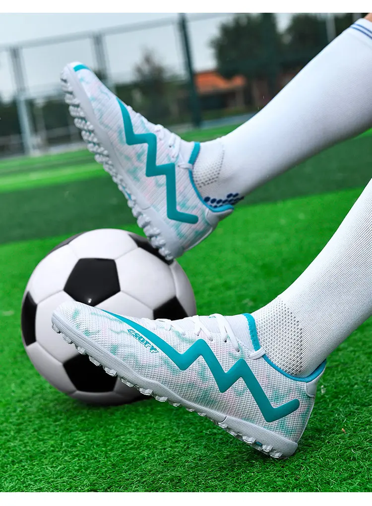 Original Marke blau Herren profession elle Fußballs chuhe Rasen rutsch feste Fußballs chuhe für Männer Schnürung Low Cut Fußball Turnschuhe männlich – Detail 21