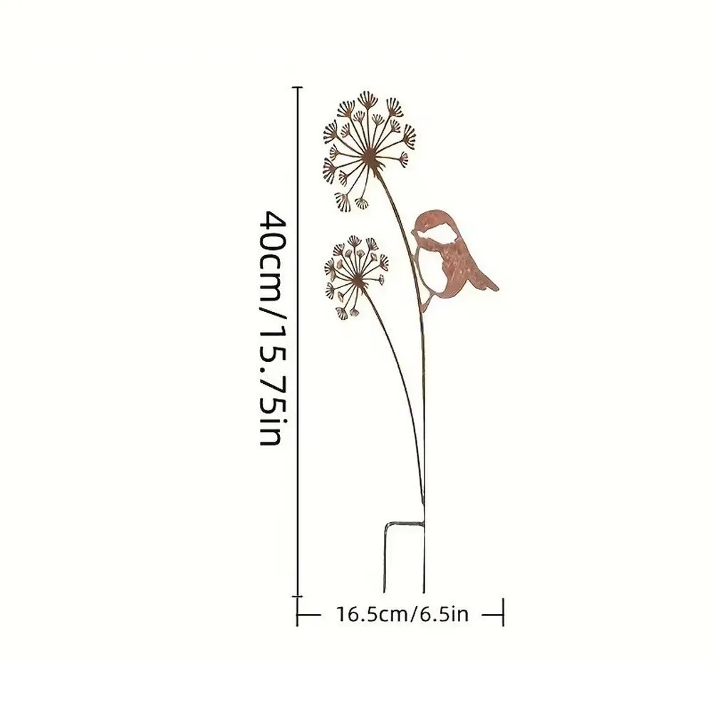 Metal Courtyard Garden Ornament Featuring Floral and Butterfly Motifs Designed for Natural Outdoor Environment