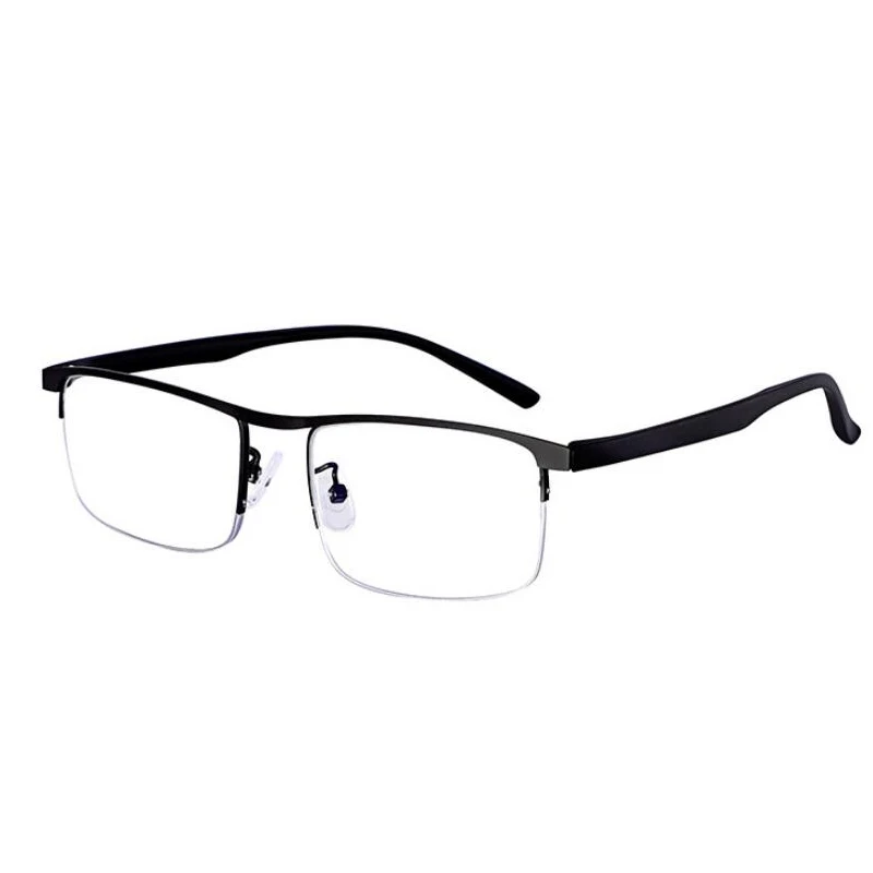 2pc Progressive Multifocal Computer Reading Glasses, Blue Light Blocking, Acrylic Lenses, PC Frame, Half Frame, Square Shape, wi
