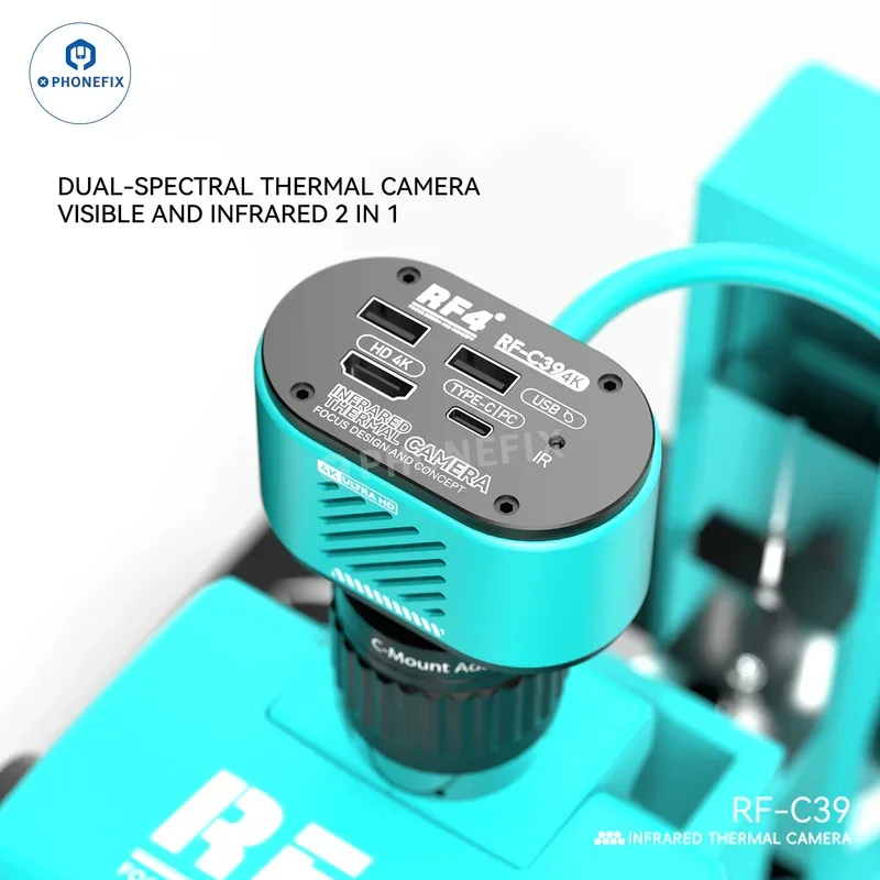 RF4 C39 Dual-Spectral Thermal Imager Infrared Microscope Camera 4K Phone PCB MotherBoard Fault Short Circuit Repair Detection