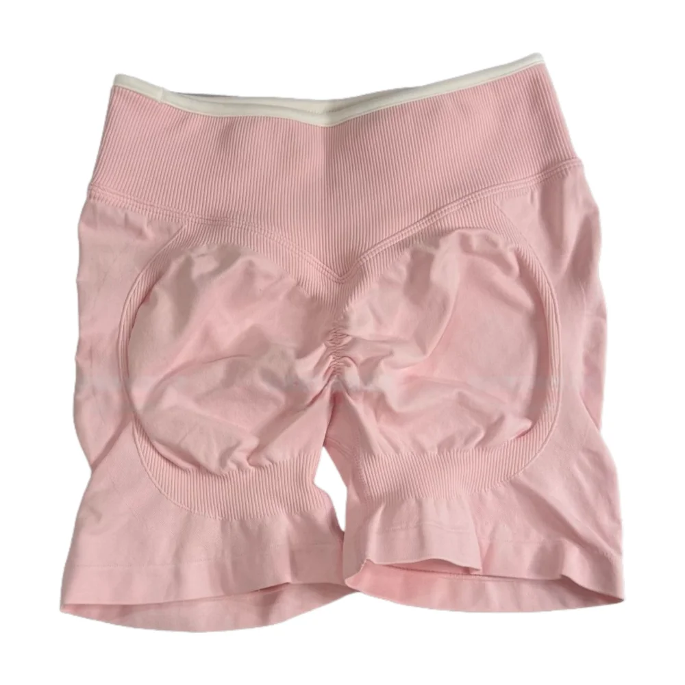 

2025 Fitness Shorts Women's Contrasting Color Splicing Thread Sports Shock-proof Quick-drying Breathable Yoga Pants