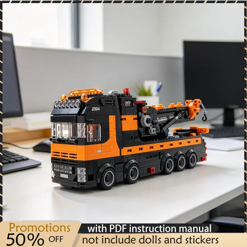 1134PCS MOC European Heavy Recovery Rotator Tow Truck Vehicle Model Building Blocks DIY Assembly Toy Adult Collector Collection