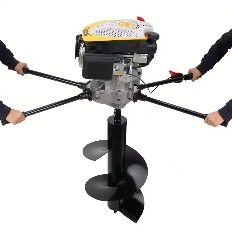 3400W 62CC Double 4-stroke Heavy Auger Soil Machine Garden Planting Pit Ground Drill Excavator