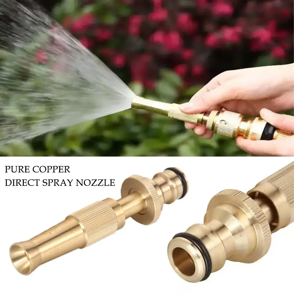 Brass Quick Waterstop Connector Car Wash Water Gun Spray Irrigation Nozzle Kit G3/4 Direct Garden Copper Hose G1/2 Connecto U6M9