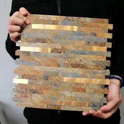 4pcs/lot Mosaic Wall Tile Peel And Stick Self Adhesive Waterproof Aluminum composite rectangle Kitchen Bath Tile Backsplash
