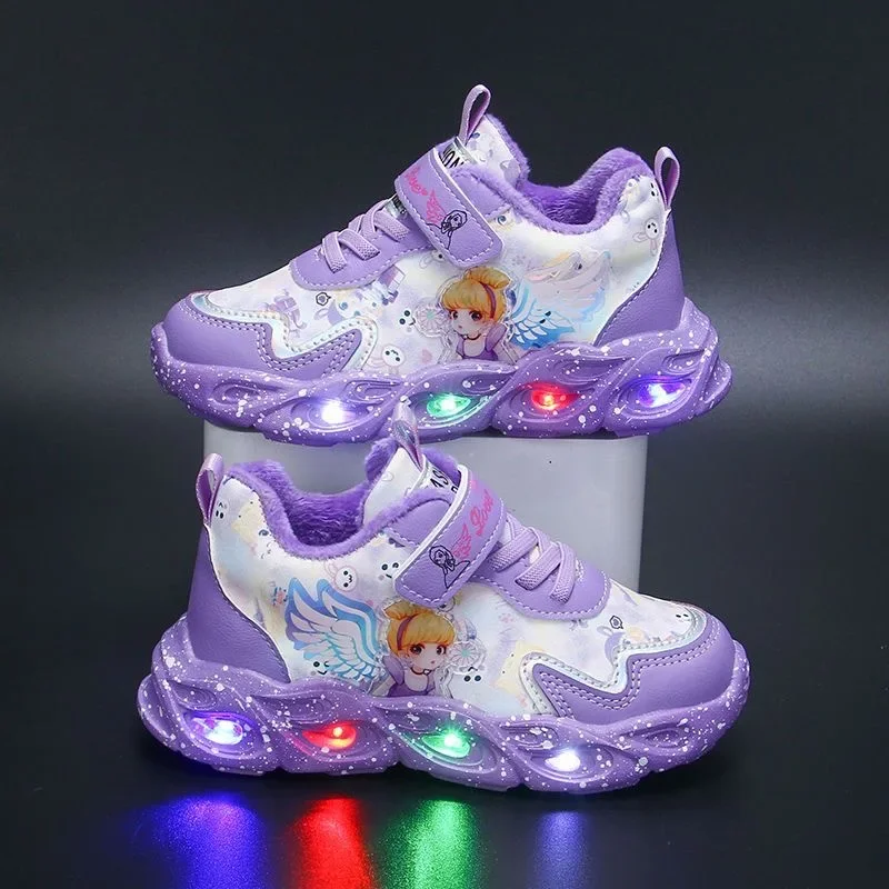 2024 ragazze vendita calda quattro stagioni Cartoon Mesh Sneaker bambini Casual LED scarpe sportive luminose scarpe invernali illuminate da 23 a 36