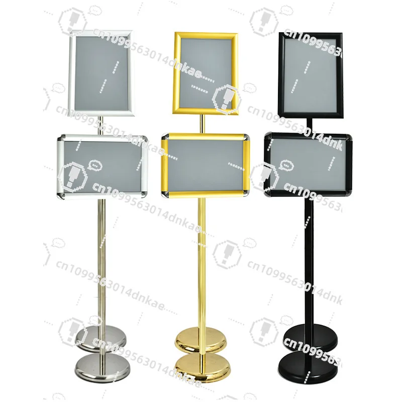 Stainless Steel A4 Vertical Sign A3 Vertical Billboard Water Sign Display Board Guide Sign Floor Display Stand