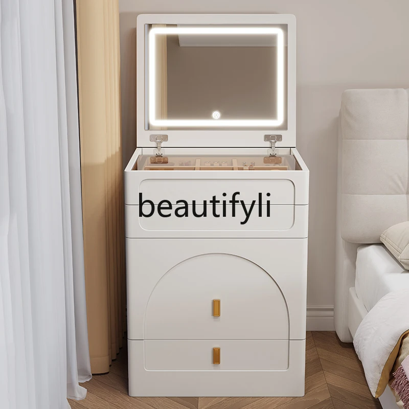 

Cream Style Flip Dressing Table Bedroom Simple Modern 60cm Bedside Cabinet Makeup Table