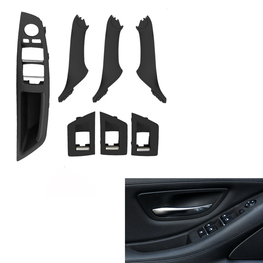 7pcs Car Interior Door Handle Recessed Grip Switch Panel Set For BMW 5 Series F10 F11 F18 520d 528i 5141-7225-873 2010-2017