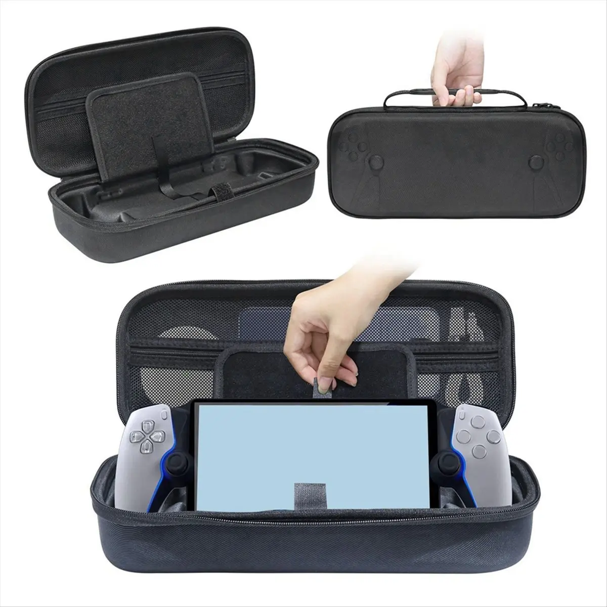 Super Sale EVA Shockproof Carrying Case for PlayStation Portal Protective Handheld Console Handbag with Game Accessories Storage