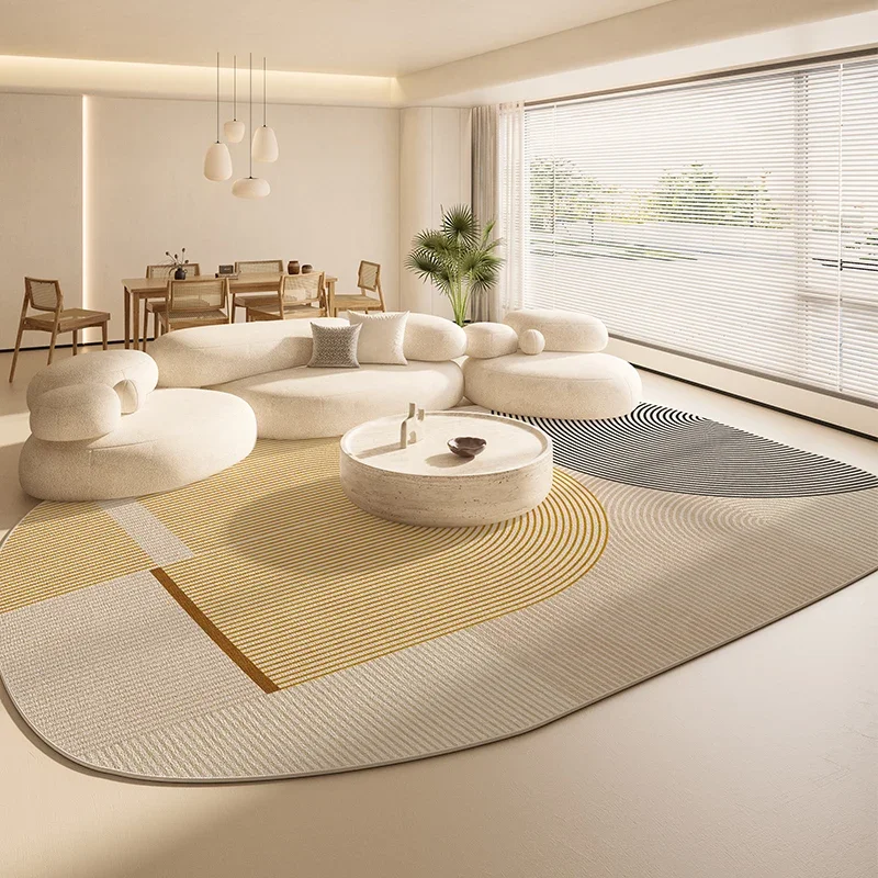 Irregular Shape Living Room Decoration Large Carpet Thickend Plush Rugs for Bedroom Fluffy Soft Lounge Floor Mat Cream Style Rug