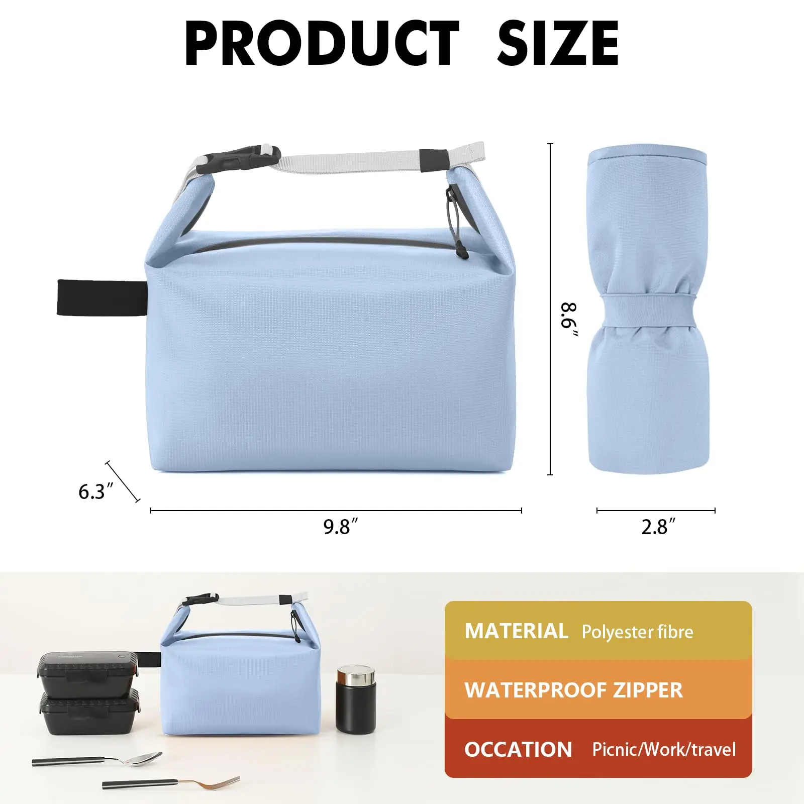 Portable Lunch Bag Woman Insulated Thermal Lunch Box Cooler Handbag Food Bag Carrier For Office School Travel Picnic