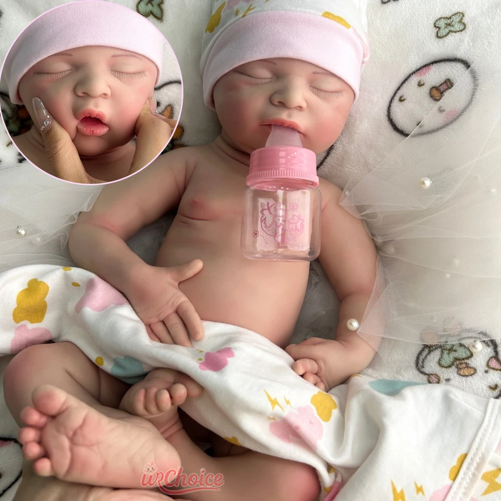 

50 см полная мягкая силиконовая кукла реборн для маленьких девочек, реалистичные детали, утяжеленная кукла возрождения для коллекционеров, Рождественский подарок