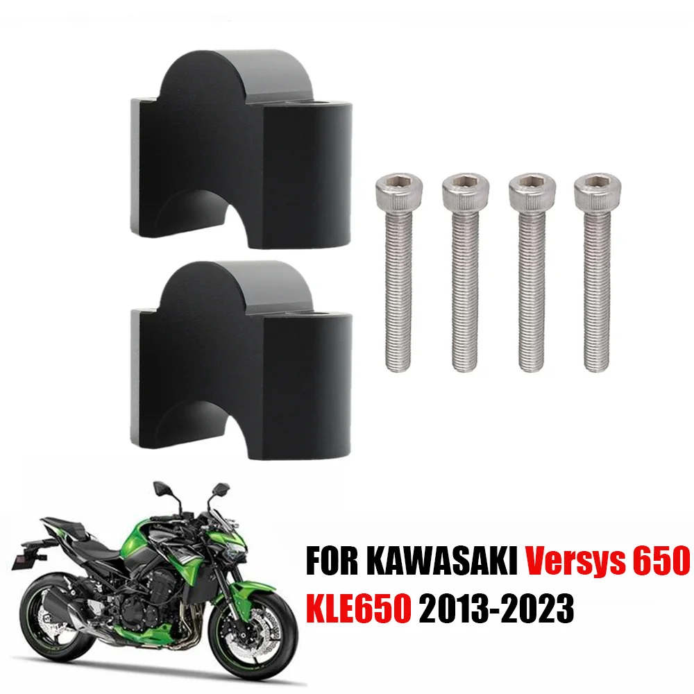 

For Kawasaki Versys 650 KLE650 2013-2023 Motorcycle Handlebar Riser Handle Bar Raiser Clamp Backs Versys650 KLE 650 13-23