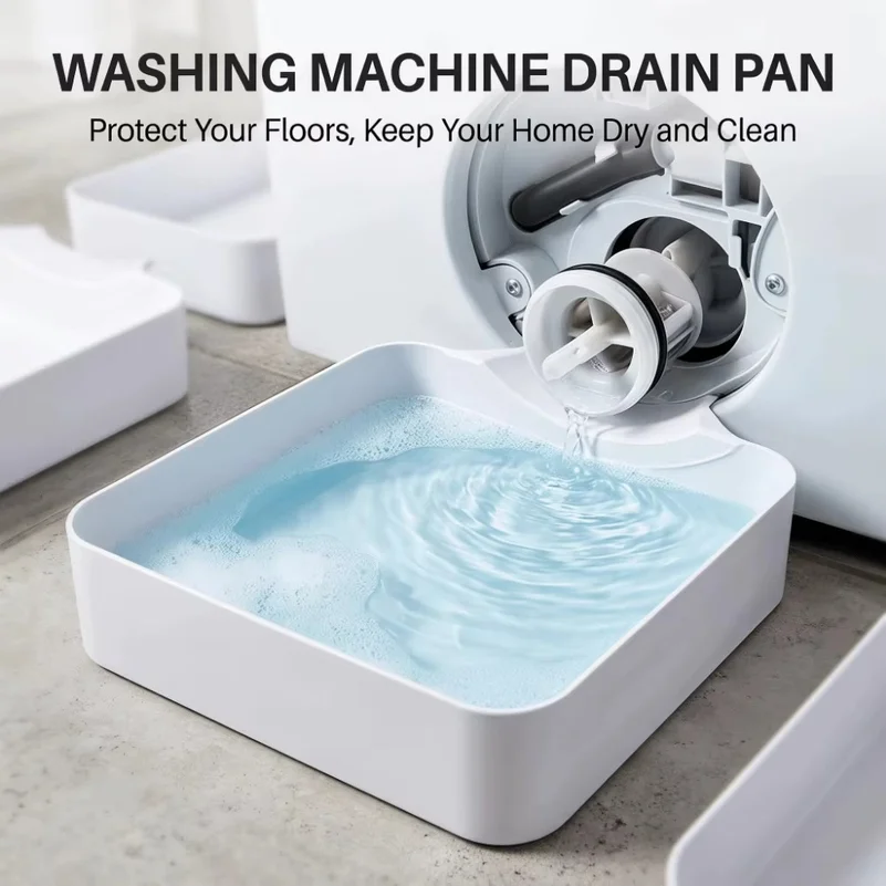 3D Printed Washing Machine Drainage Tray Drain Residual Water Clean Washer Filter Washing Machine Drain Pan Overflow Prevention