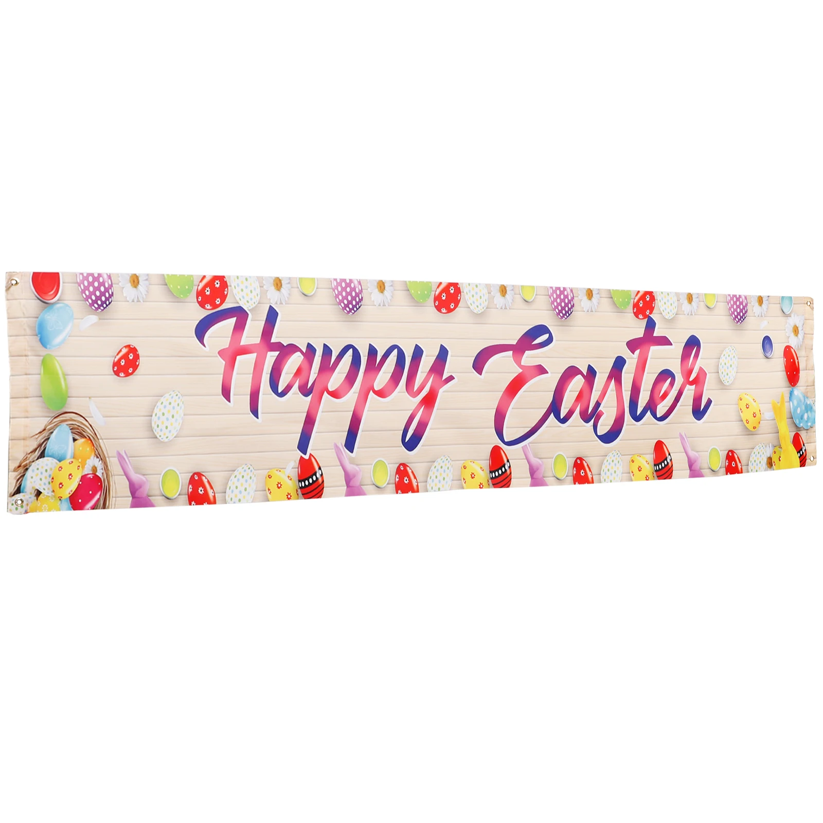 

Easter Banner 45x200cm Decorative Hanging Banners Party nament Theme Signs Large Size Fabric Durability Celebrations Festive