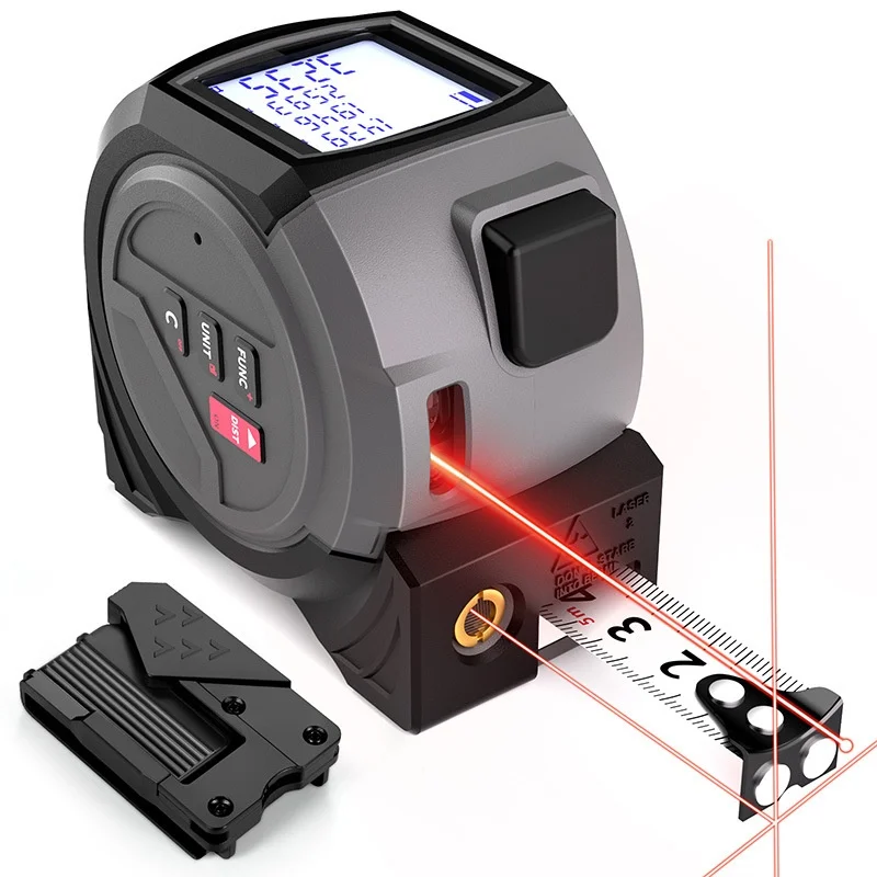 3-in-1 5m Anti-Drop Thickened Hardened Laser Distance Meter Multi-Functional Cross Laser Level and Volume Measurement