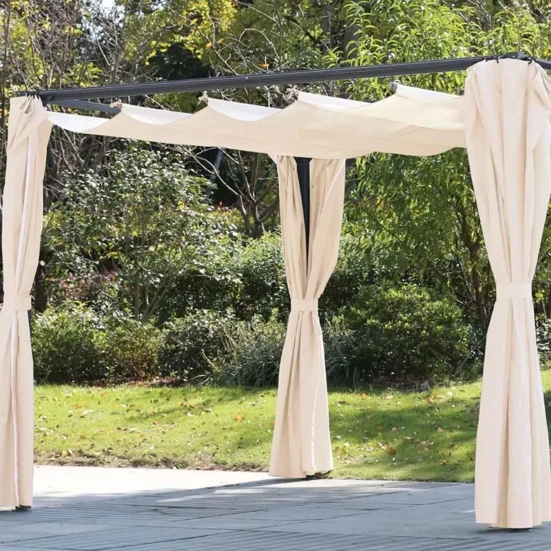 

Outdoor wrought iron tent courtyard garden terrace canopy sunshade rain-proof belt wrapping flat canopy grape canopy windproof