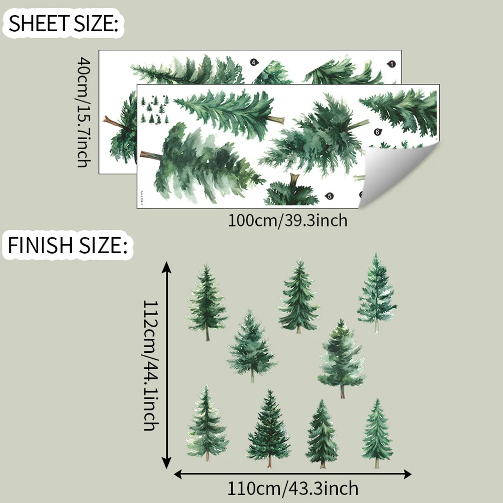 As Pictures Show Home Decoration Pine for forest Wall Stickers Christmas Decoration Nature Aesthetic For Christmas For Nurseries