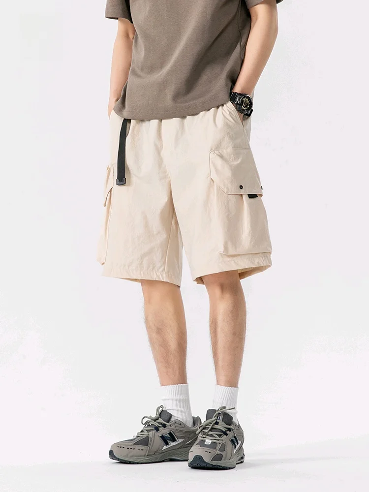 

American Retro Workwear orts Men's Summer New Trend Loose Versatile Running Five-Quarter Casual Pants Youth Active Sle