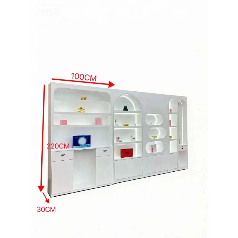 custom.A Grade LED Light Display Rack White Display Stand Perfume Shop Beauty Salon