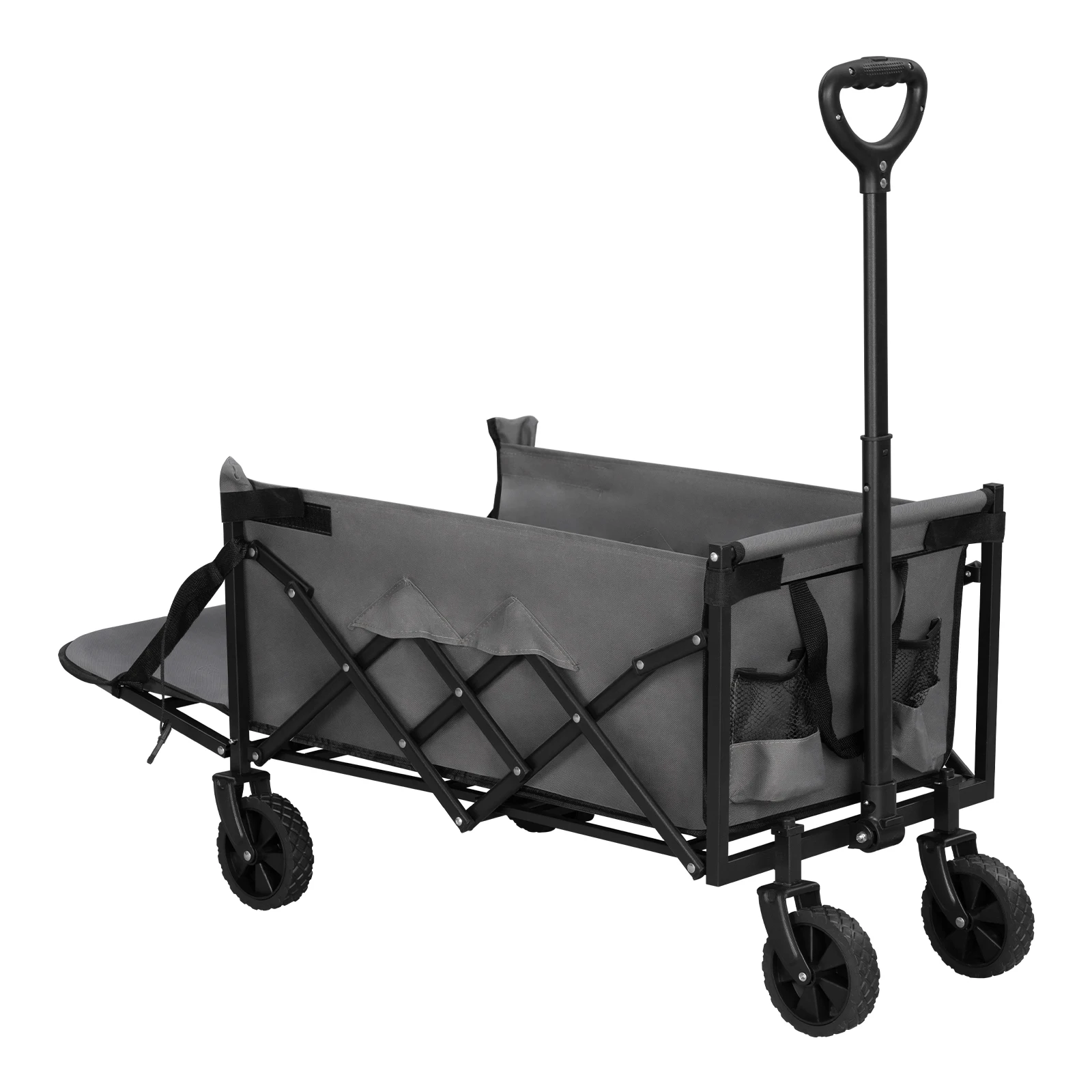 WOLTU Folding Garden Trolley Handcart Camping Cart with Handle Cup Holders Wheels for Picnic Shopping Beach image 3