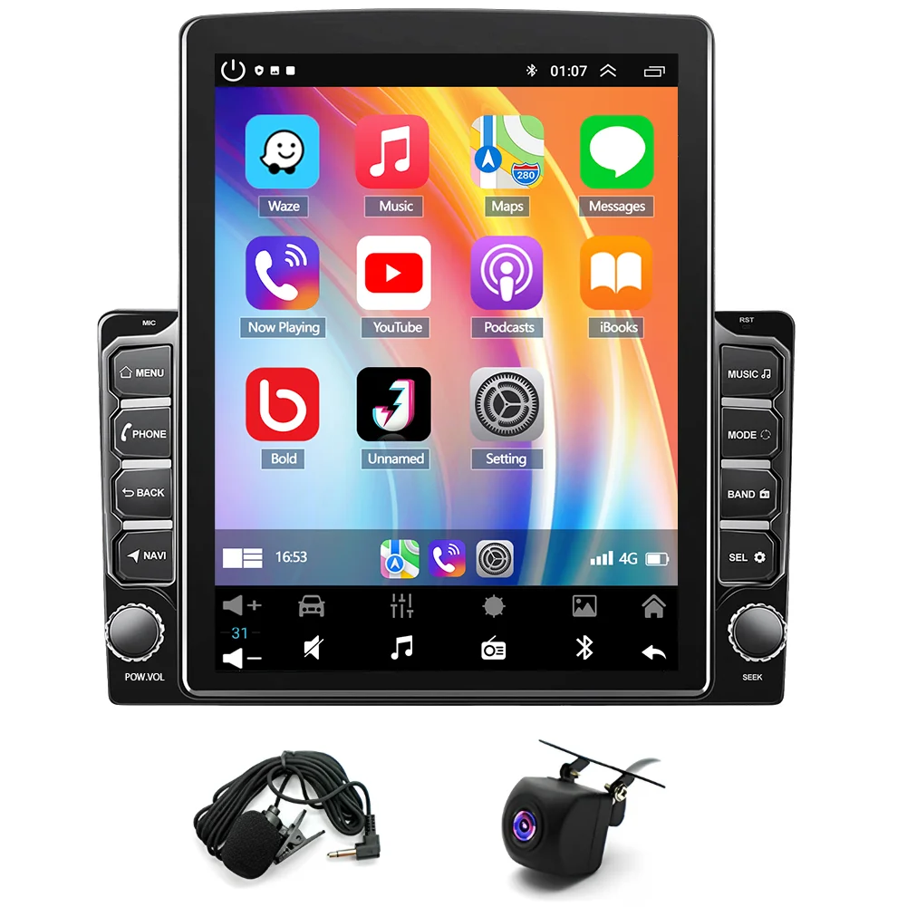 9.7inch Car Stereo Radio Fit for Car-play/Android Auto Double USB Interface Steering Wheel Control Bluetooth WiFi GPS Navigation Player Compatible for D-urango 2004-2009 Android 13 4G+64G