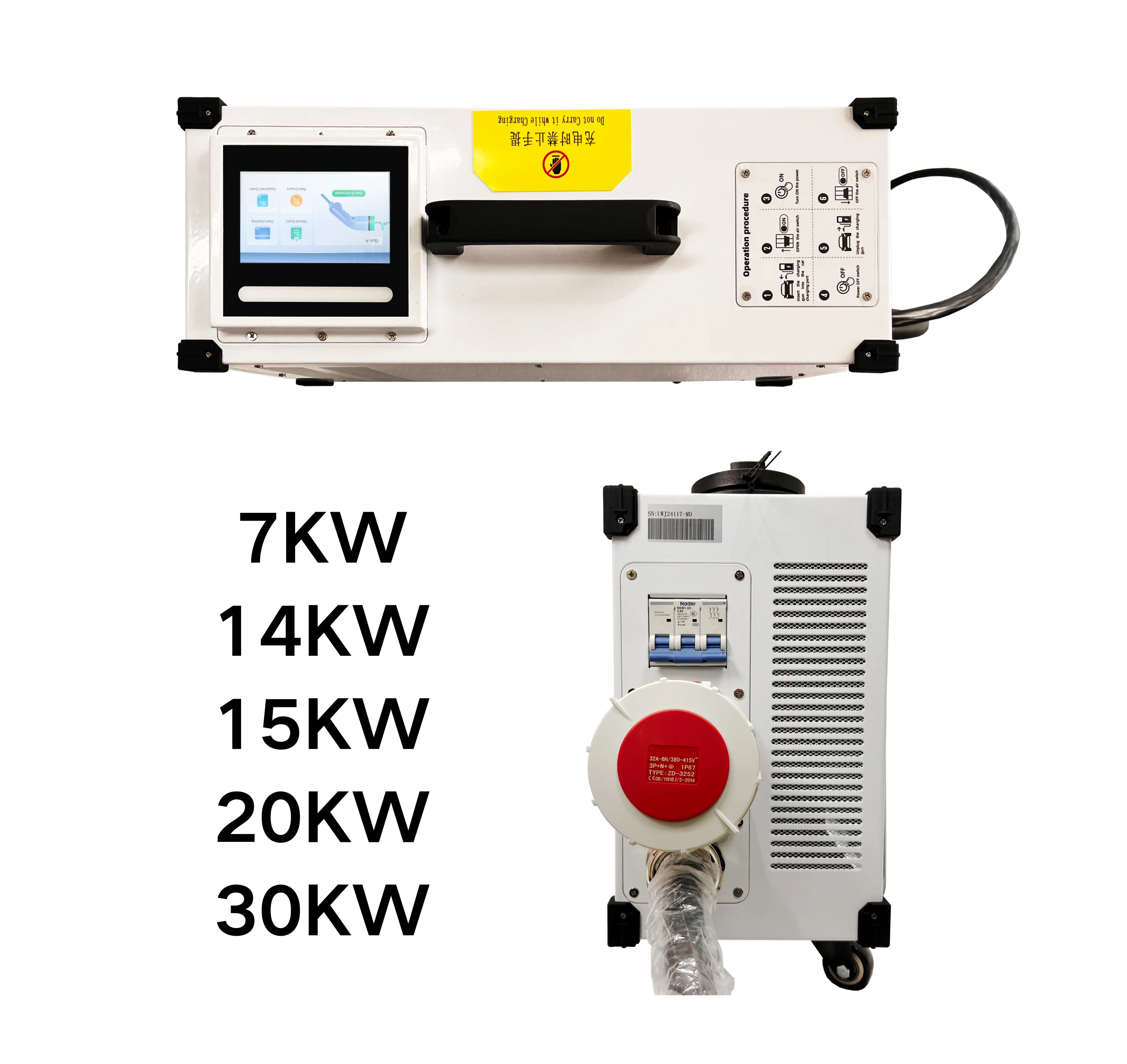 Chargeur portatif DC CCS2 30KW avec prise CEE