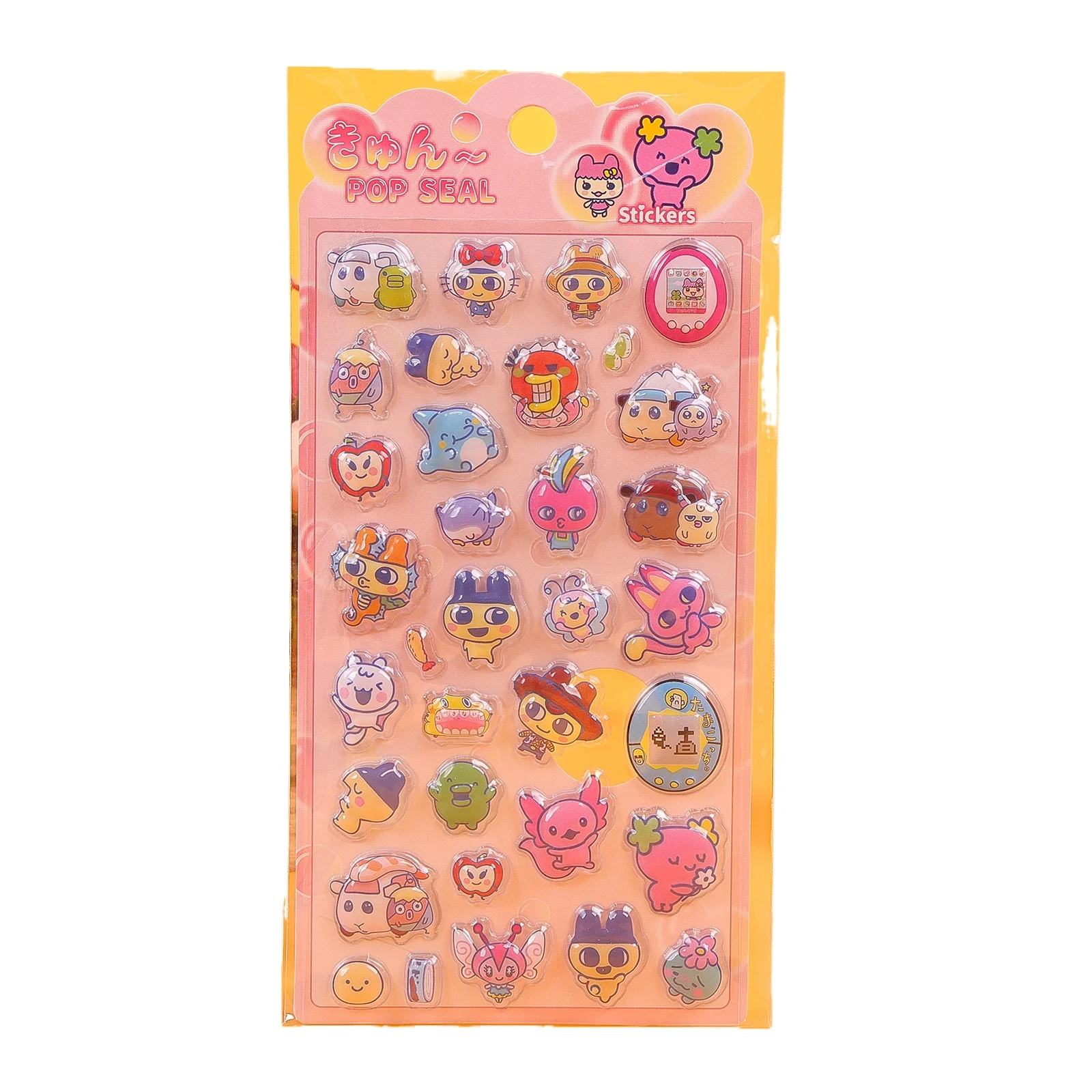새로운 4/40pcs 타마고치 스티커 3D 입체 귀여운 만화 버블 데칼 핸드 어카운트 노트북 장식 스티커 장난감