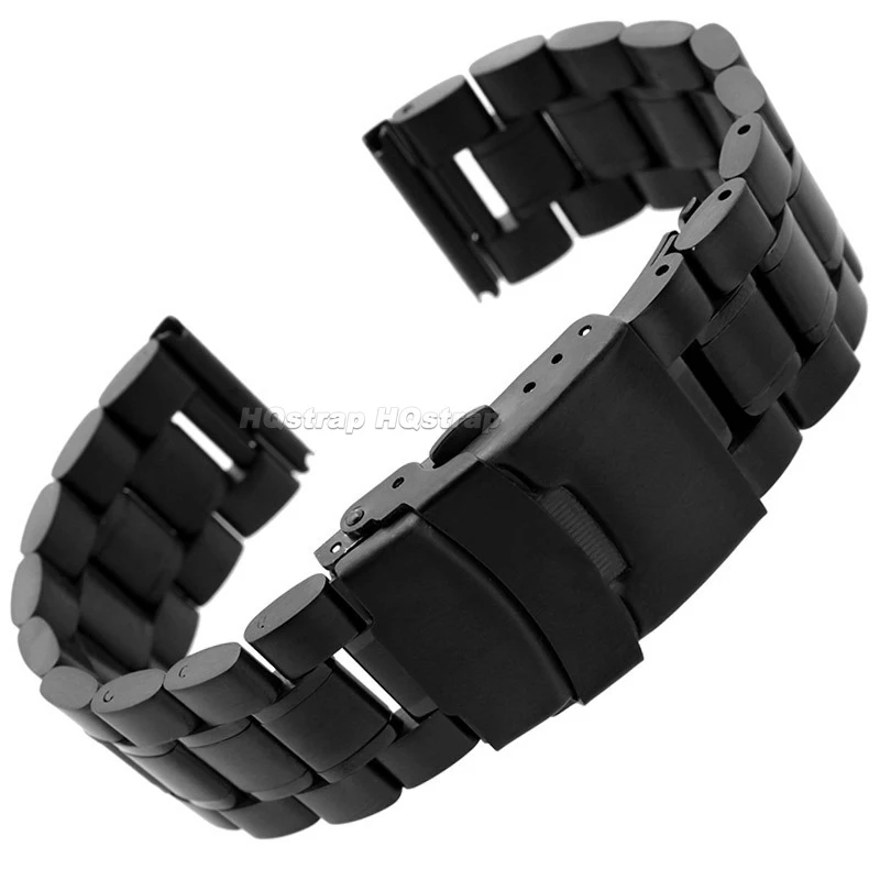 Ремешок из нержавеющей стали 18 мм, 20 мм, 22 мм, металлический ремешок, водонепроницаемый браслет, браслет с изогнутым концом для Seiko, универсальный сменный ремень