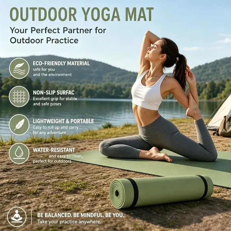 Foldable EVA Yoga Mat Portable Waterproof Picnic Mat Lightweight Multi-purpose Floor Cushion Easy to Clean For Camping Home Yoga