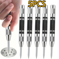 1/5pcs Heavy Duty Automatic Center Punch,Adjustable Spring Impact Hole Marker Scriber for Metal, Plastic, Wood - Precision Tool