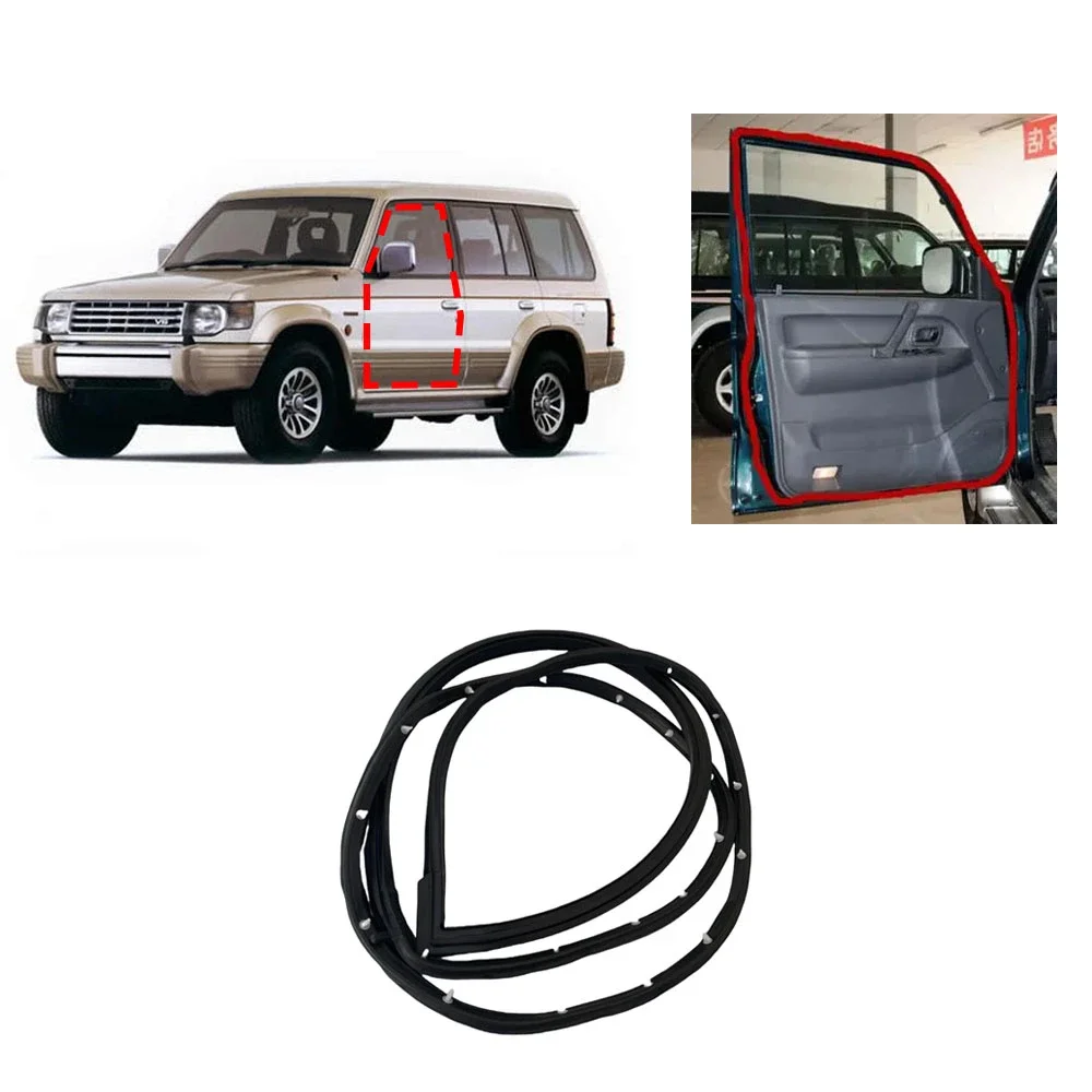 1 Pcs Only for 5 Door Version V31 V43 V32 V33 Door Rubber Seal for Pajero Doorpost Strip for Montero 1989-1999 2th Gen with Clip