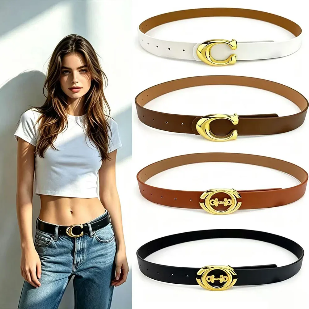 High Quality Fashion  Belt Women Luxury Designer Leather belt for jeans Smooth Buckle Classic Exquisite Waist Strap Ceinture